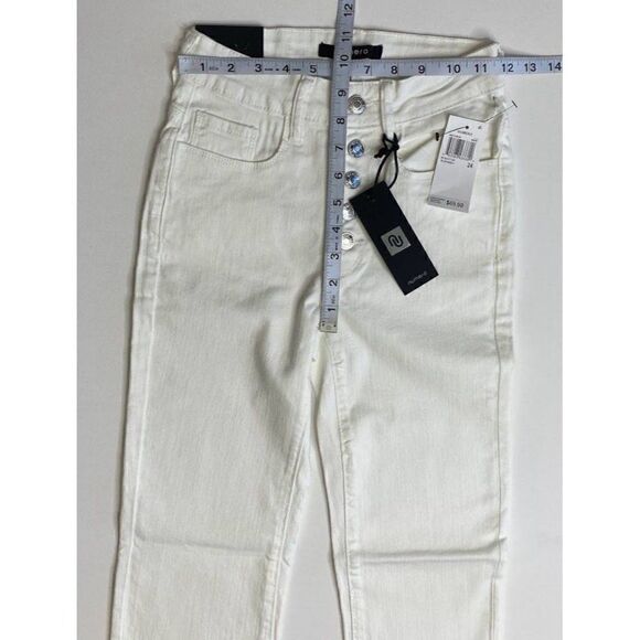 Numero Verona Ankle Skinny Jeans 24 White‎ Juniors' Stretchy Exposed-Buttons NEW - Picture 4 of 9